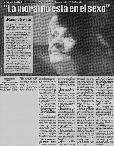 La moral no está en el sexo" : [entrevista]