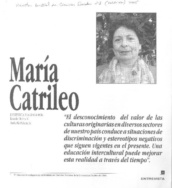 María Catrileo (entrevistas)