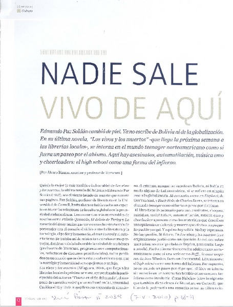 Nadie sale vivo de aquí (entrevista)