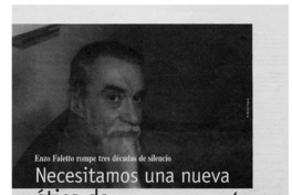 Necesitamos una nueva ética de comportamiento