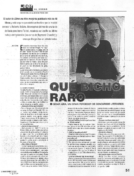 Qué bicho raro [entrevista]