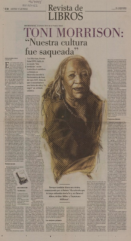 "Nuestra cultura fue saqueada" (entrevista)  [artículo] Alessandra Farkas.