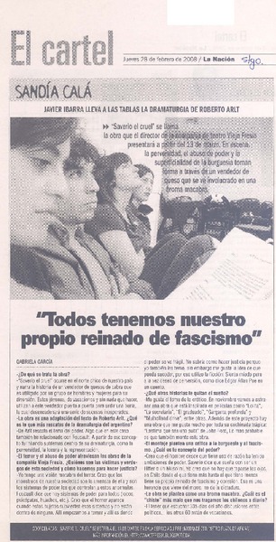 "Todos tenemos nuestro propio reinado de fascismo" (entrevista)
