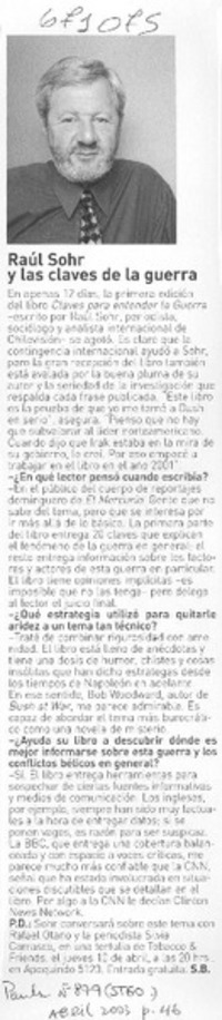 Raúl Sohr y las claves de la guerra [entrevista]