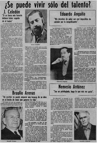 Se puede vivir sólo del talento? : [entrevista]