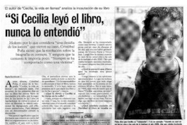Si Cecilia leyó el libro, nunca lo entendió" : [Entrevista]