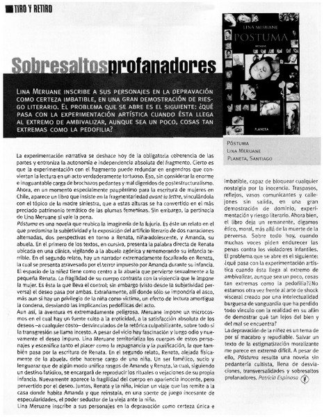 Sobresaltos profanadores : [entrevistas]