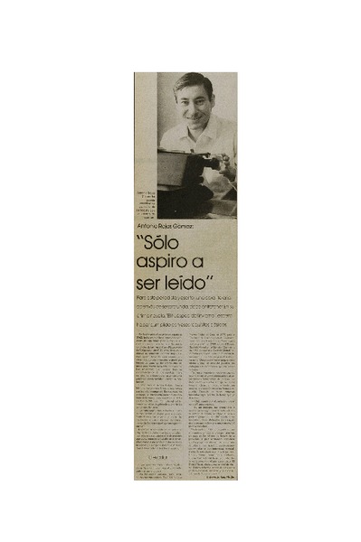 Sólo aspiro a ser leído" : [entrevista]