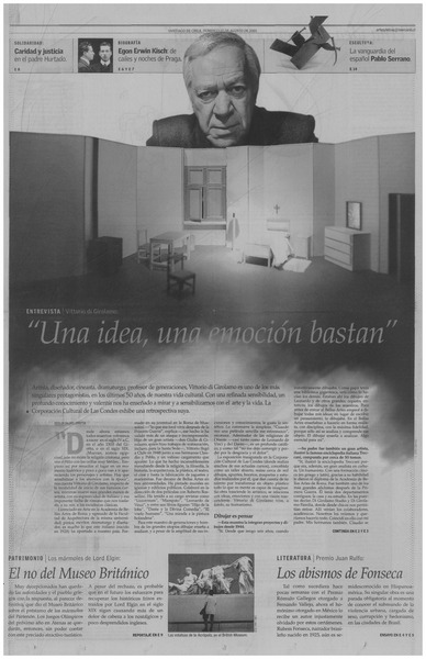 Una idea, una emoción bastan" : [entrevistas]