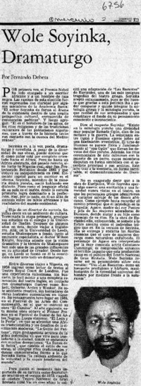Wole Soyinka, dramaturgo