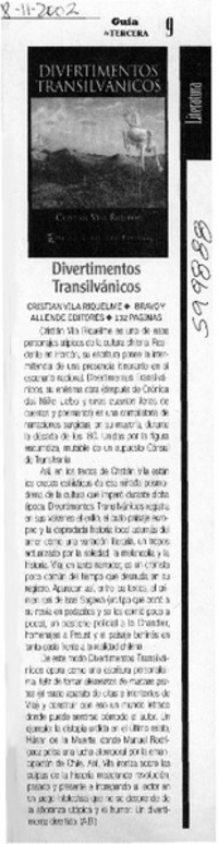 Divertimentos transilvánicos  [artículo] A. B.