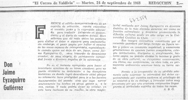 Don Jaime Eyzaguirre Gutiérrez