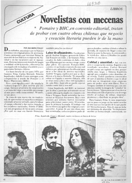 Novelistas con mecenas