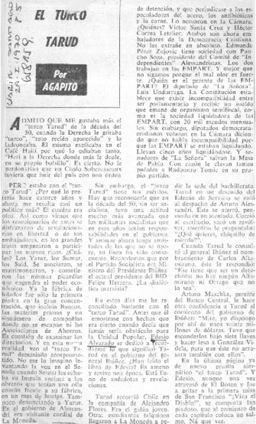 El Turco Tarud  [artículo] Agapito.