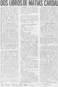 Dos libros de Matías Cardal