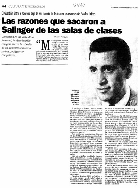 Las razones que sacaron a Salinger de las salas de clases
