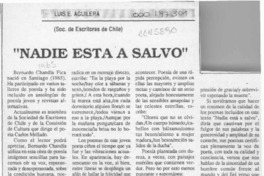 "Nadie está a salvo"  [artículo] Luis E. Aguilera.