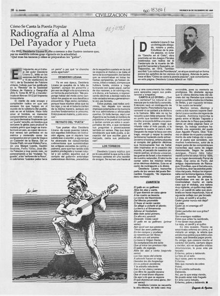 Radiografía al alma del payador y pueta  [artículo] Gregorio de Aguirre.