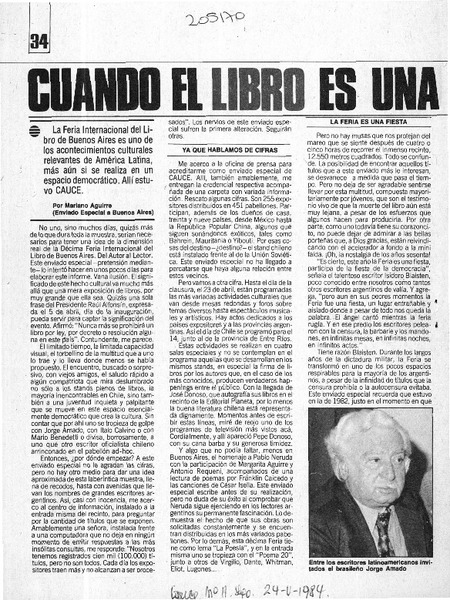 Cuando el libro es una fiesta  [artículo] Mariano Aguirre.