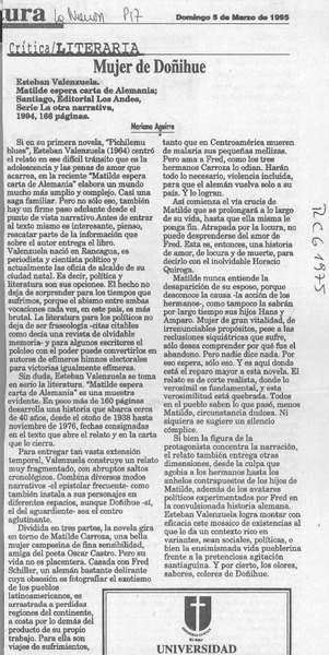 Mujer de Doñihue  [artículo] Mariano Aguirre.