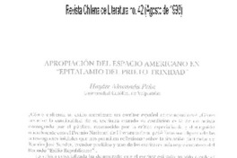 Apropiación del espacio americano en "Epitalamio del Prieto Trinidad"