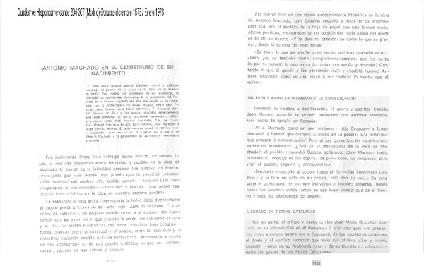 Antonio Machado en el centenario de su nacimiento