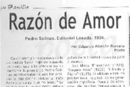 Razón del amor
