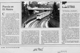Poesía en el metro  [artículo] Francisco J. Alcalde P.