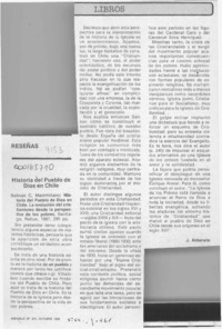 Historia del pueblo de Dios en Chile  [artículo] J. Aldunate.