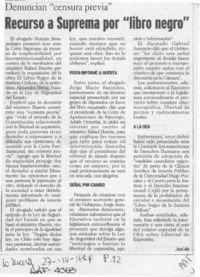 Recurso a Suprema por "libro negro"  [artículo] José Ale.