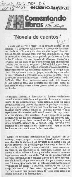 "Novela de cuentos"  [artículo] Jorge Aliaga.