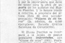 Pájaros de mi tierra