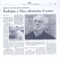 Radrigán y Díaz calentarán el teatro