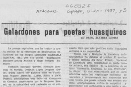 Galardones para poetas huasquinos