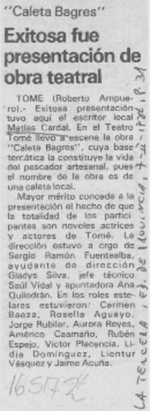 Exitosa fue presentación de obra teatral