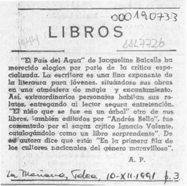 Libros  [artículo] A. P.