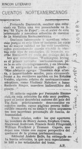 "Cuentos norteamericanos"