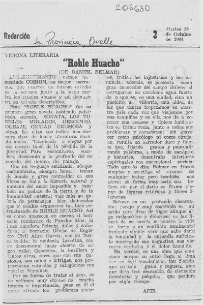 "Roble huacho"