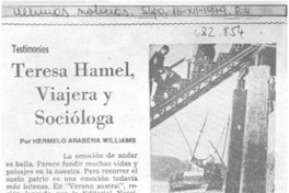 Teresa Hamel, viajera y socióloga