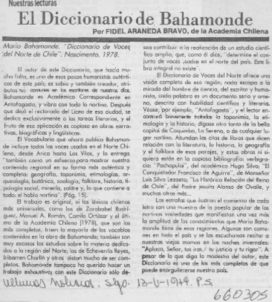 El diccionario de Bahamonde