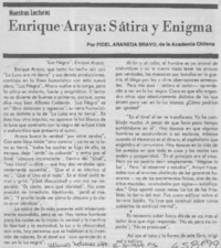 Enrique Araya, sátira y enigma