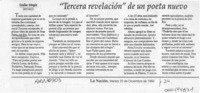 "Tercera revelación" de un poeta nuevo  [artículo] Carolina Aránguiz.