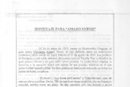 Homenaje para "Amado Nervo"  [artículo] Florián Araya Valenzuela.