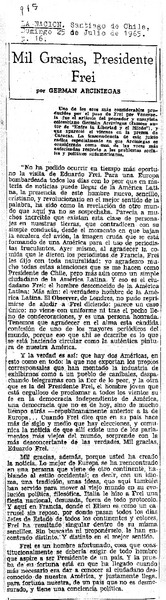 Mil gracias, Presidente Frei