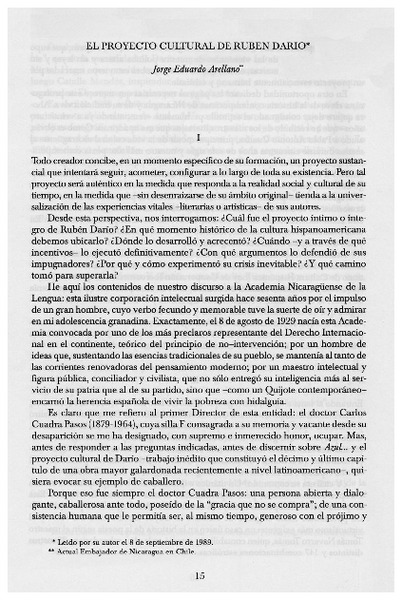 El proyecto cultural de Rubén Darío