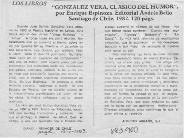 González Vera, Clásico del humor