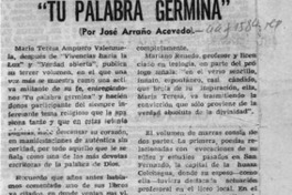 "Tu palabra germina"