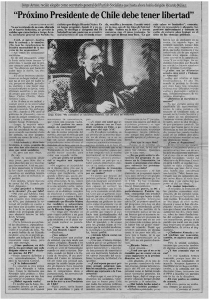 "Próximo Presidente de Chile debe tener libertad"