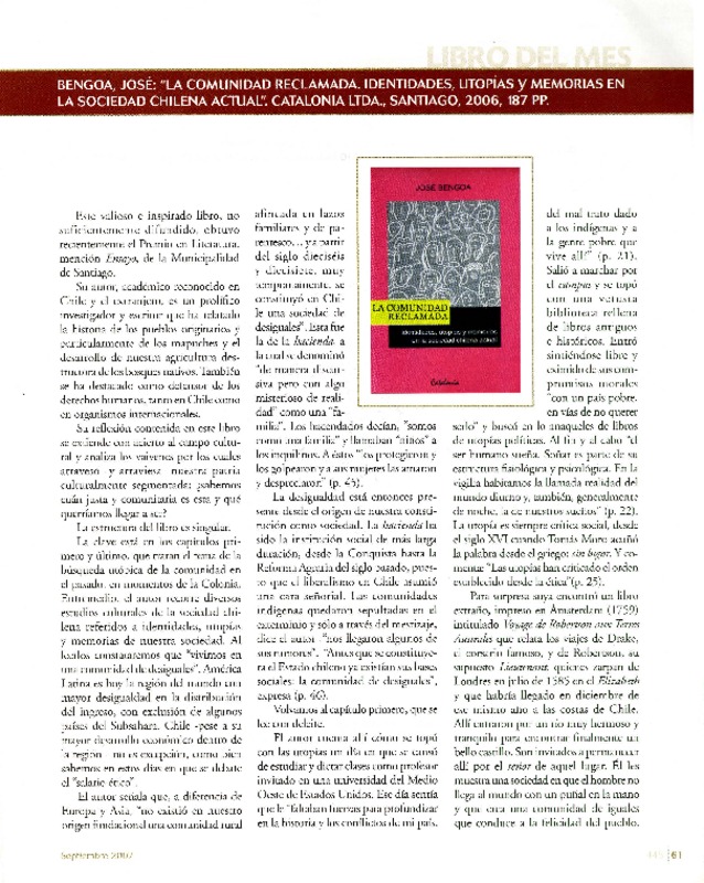 La comunidad reclamada  [artículo] Gonzalo Arroyo.