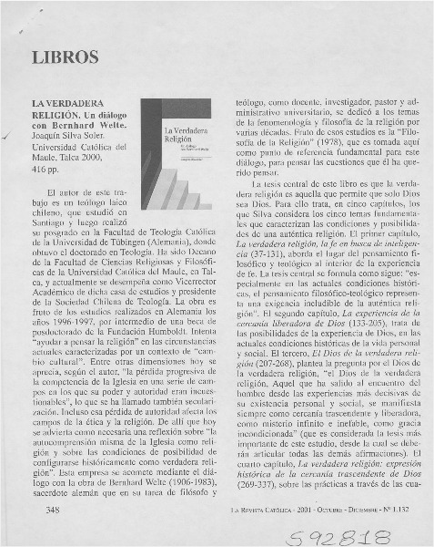 La verdadera religión  [artículo] Andrés Arteaga M.